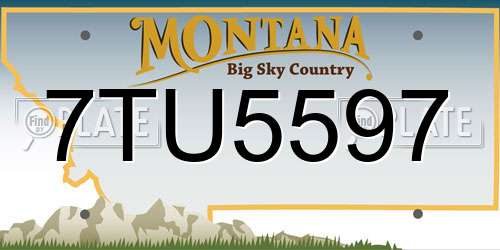 7TU5597 Montana License Plate