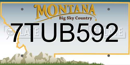 7TUB592 Montana License Plate