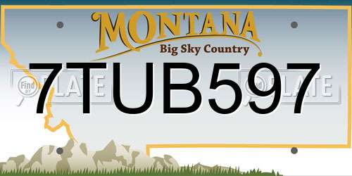 7TUB597 Montana License Plate