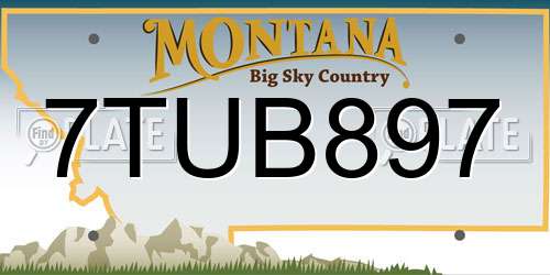 7TUB897 Montana License Plate