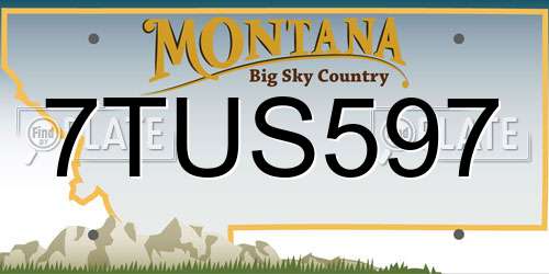 7TUS597 Montana License Plate