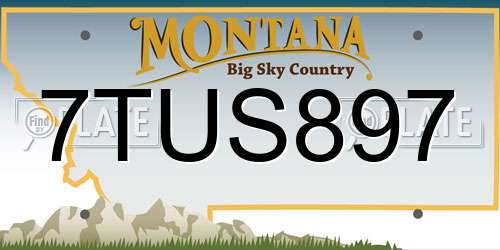 7TUS897 Montana License Plate