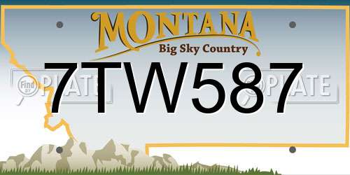 7TW587 Montana License Plate