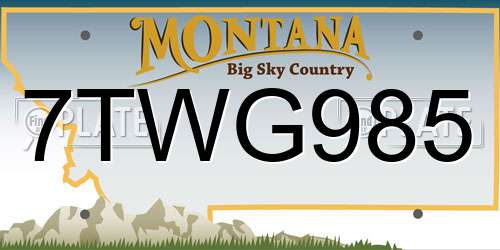 7TWG985 Montana License Plate