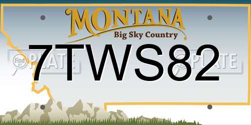 7TWS82 Montana License Plate
