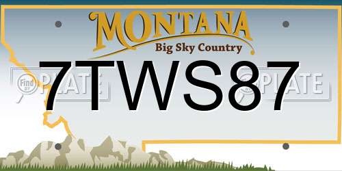 7TWS87 Montana License Plate