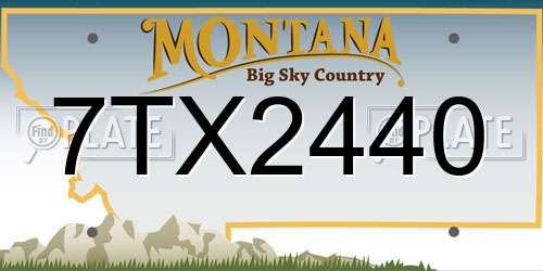 7TX2440 Montana License Plate