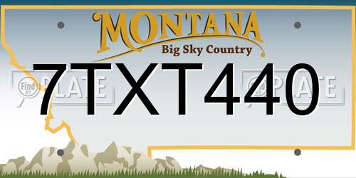 7TXT440 Montana License Plate