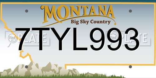 7TYL993 Montana License Plate