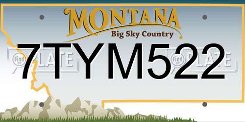 7TYM522 Montana License Plate
