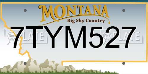 7TYM527 Montana License Plate