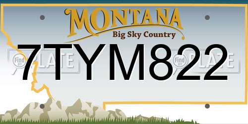 7TYM822 Montana License Plate