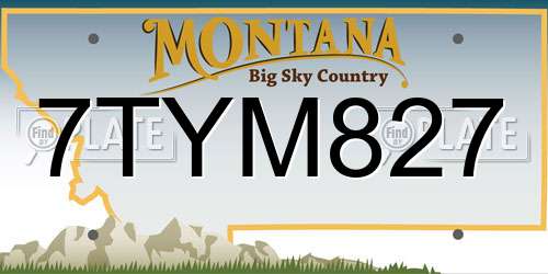 7TYM827 Montana License Plate