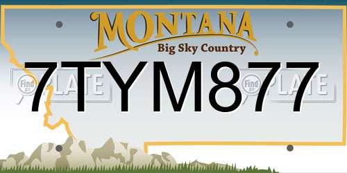 7TYM877 Montana License Plate