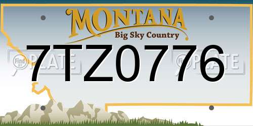 7TZ0776 Montana License Plate