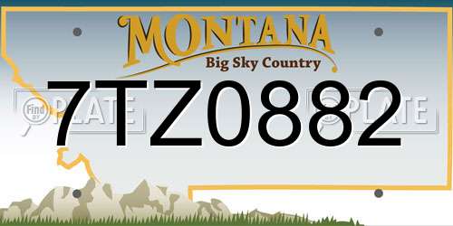 7TZ0882 Montana License Plate