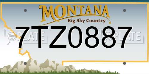 7TZ0887 Montana License Plate