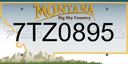 7TZ0895 Montana License Plate