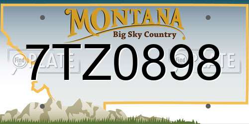 7TZ0898 Montana License Plate
