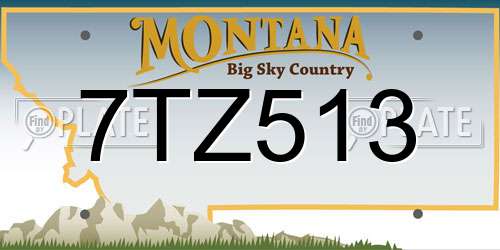 7TZ513 Montana License Plate