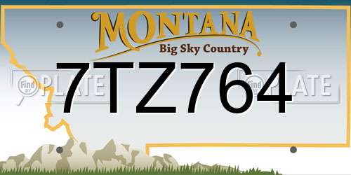 7TZ764 Montana License Plate