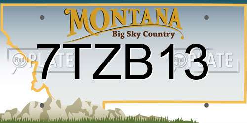 7TZB13 Montana License Plate