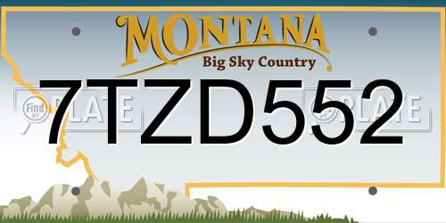 7TZD552 Montana License Plate