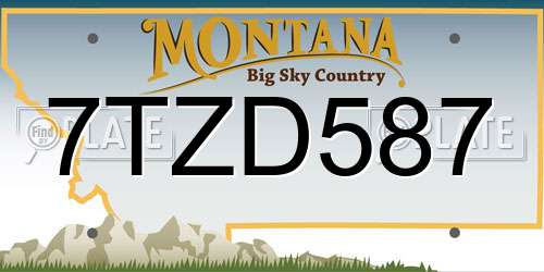 7TZD587 Montana License Plate
