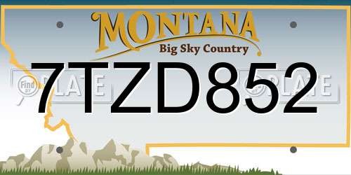 7TZD852 Montana License Plate