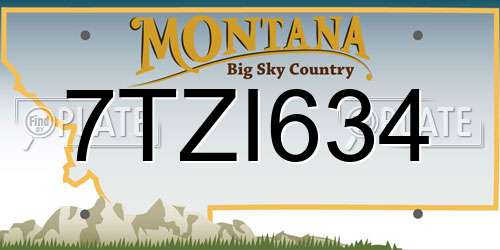 7TZI634 Montana License Plate