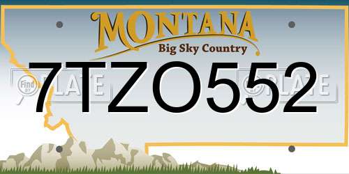 7TZO552 Montana License Plate