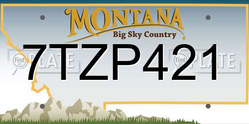 7TZP421 Montana License Plate