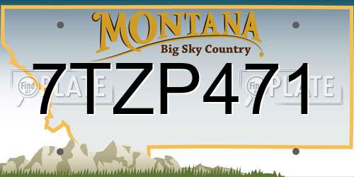 7TZP471 Montana License Plate