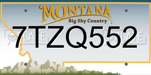 7TZQ552 Montana License Plate
