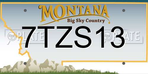 7TZS13 Montana License Plate