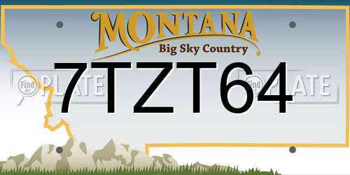 7TZT64 Montana License Plate