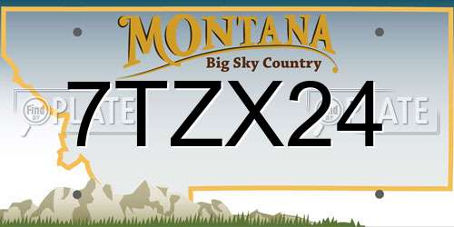 7TZX24 Montana License Plate