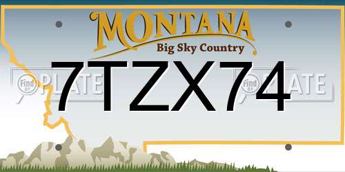 7TZX74 Montana License Plate