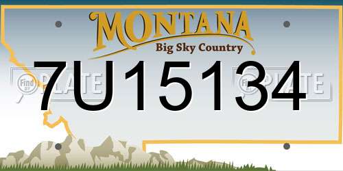 7U15134 Montana License Plate