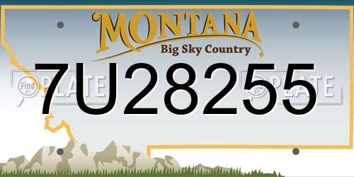 7U28255 Montana License Plate