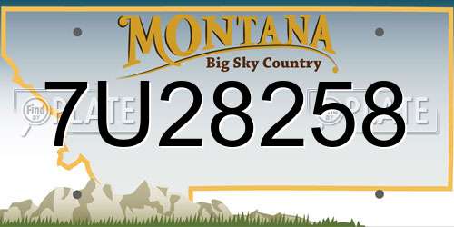7U28258 Montana License Plate