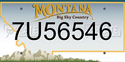 7U56546 Montana License Plate