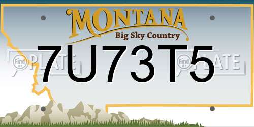 7U73T5 Montana License Plate