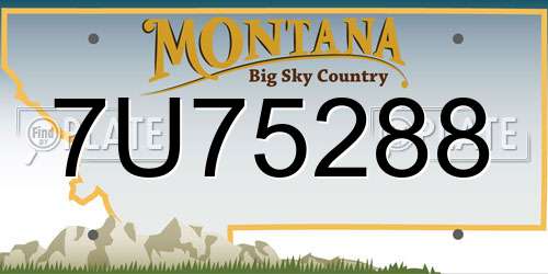 7U75288 Montana License Plate