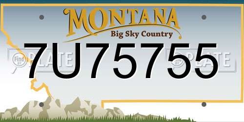 7U75755 Montana License Plate