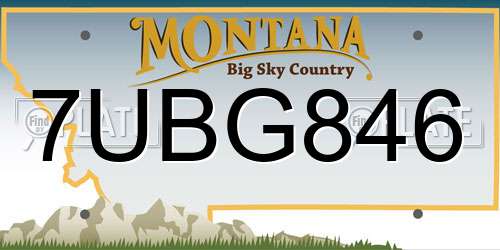 7UBG846 Montana License Plate