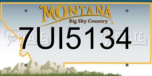 7UI5134 Montana License Plate