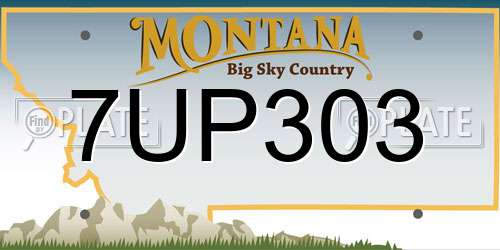 7UP303 Montana License Plate