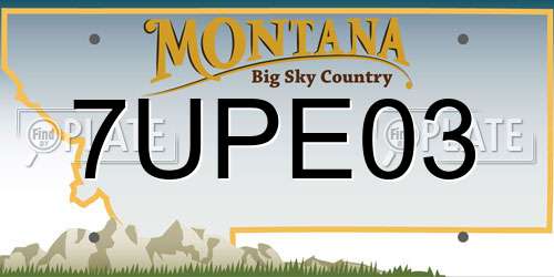 7UPE03 Montana License Plate