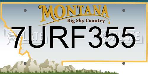 7URF355 Montana License Plate